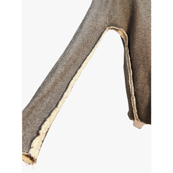 Nation LTD Gray Black Raw Edge Funnel Collar Asymmetric French Terry Cardigan XS - Picture 7 of 10